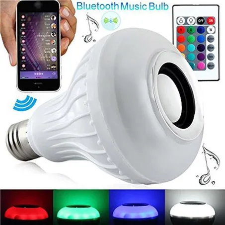 مصباح LED متعدد الإستعمالات 2في1 مكبر صوت بلوتوث متعدد الألوان مع لوحة تحكم Bluetooth Full Color Lamp + USB Player