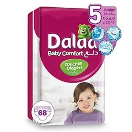 Dalaa Couches Bébés  Taille 5 Junior (13 à 22 kg)  Grand Pack 68 Couches