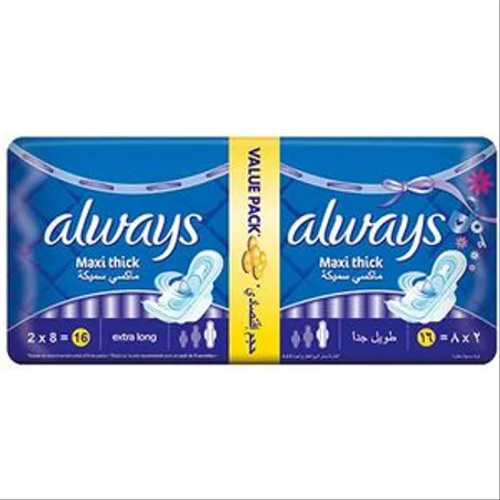 Always Serviettes Hygiéniques Maxi Long Super Duopack 16 Unités
