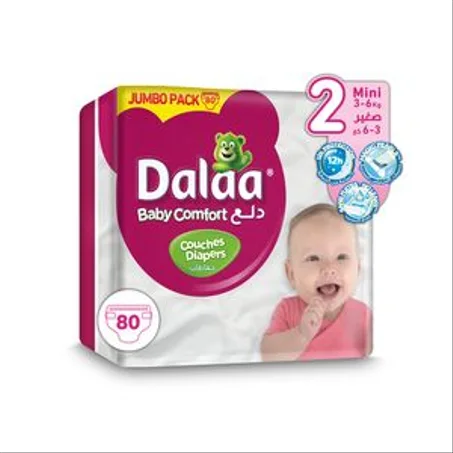 Dalaa Couches Bébés Taille 2 mini (3 à 6kg) br Regular Pack 40 Couches