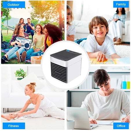 Arctic Air Air Cooler X2, Trois en Un pour Le Refroidissement, L'humidification Et La Purification De L'air, Connexion USB Facile à Transporter