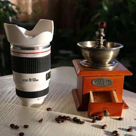 مج عدسة كاميرا كانون 450ملي – Generic Coffee Mug Lens With Steel Coffee Cup – 450ml