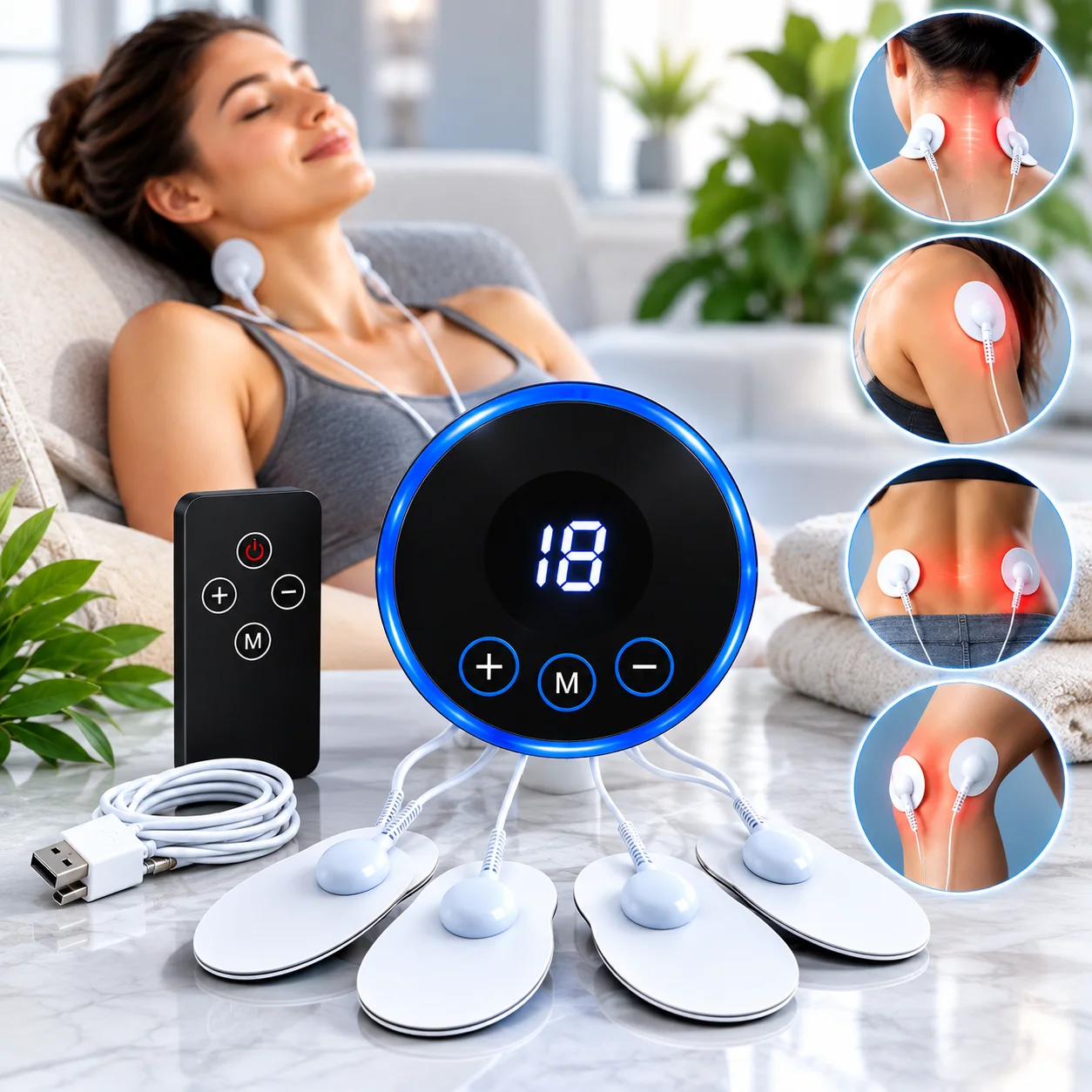 TENS / EMS Pro — جهاز التحفيز العضلي الذكي