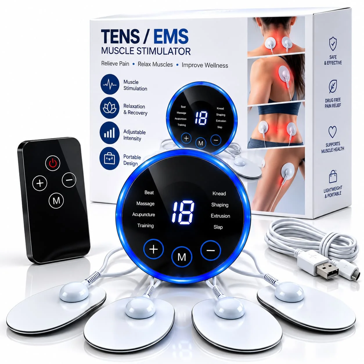 TENS / EMS Pro — جهاز التحفيز العضلي الذكي