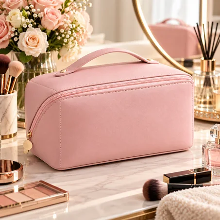 حقيبة مستحضرات التجميل الفاخرة | تنظيم وأناقة فكل سفر 💗