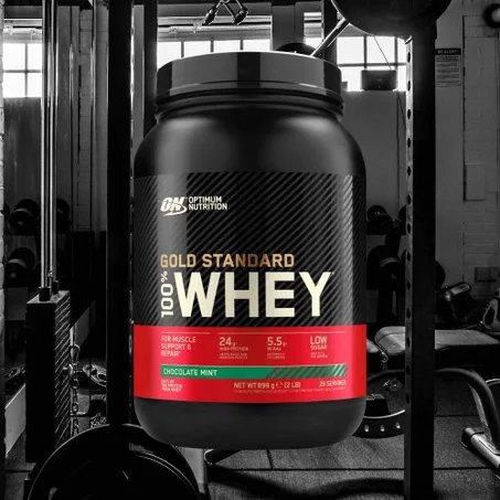 Optimum Nutrition gold stamdaard 100% whey 909g chocolat mint