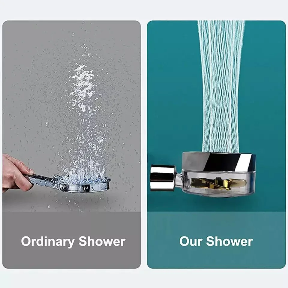 360 Degrees Rotating Turbocharged Shower Head With Switch On/off Button