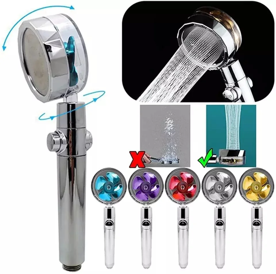 360 Degrees Rotating Turbocharged Shower Head With Switch On/off Button