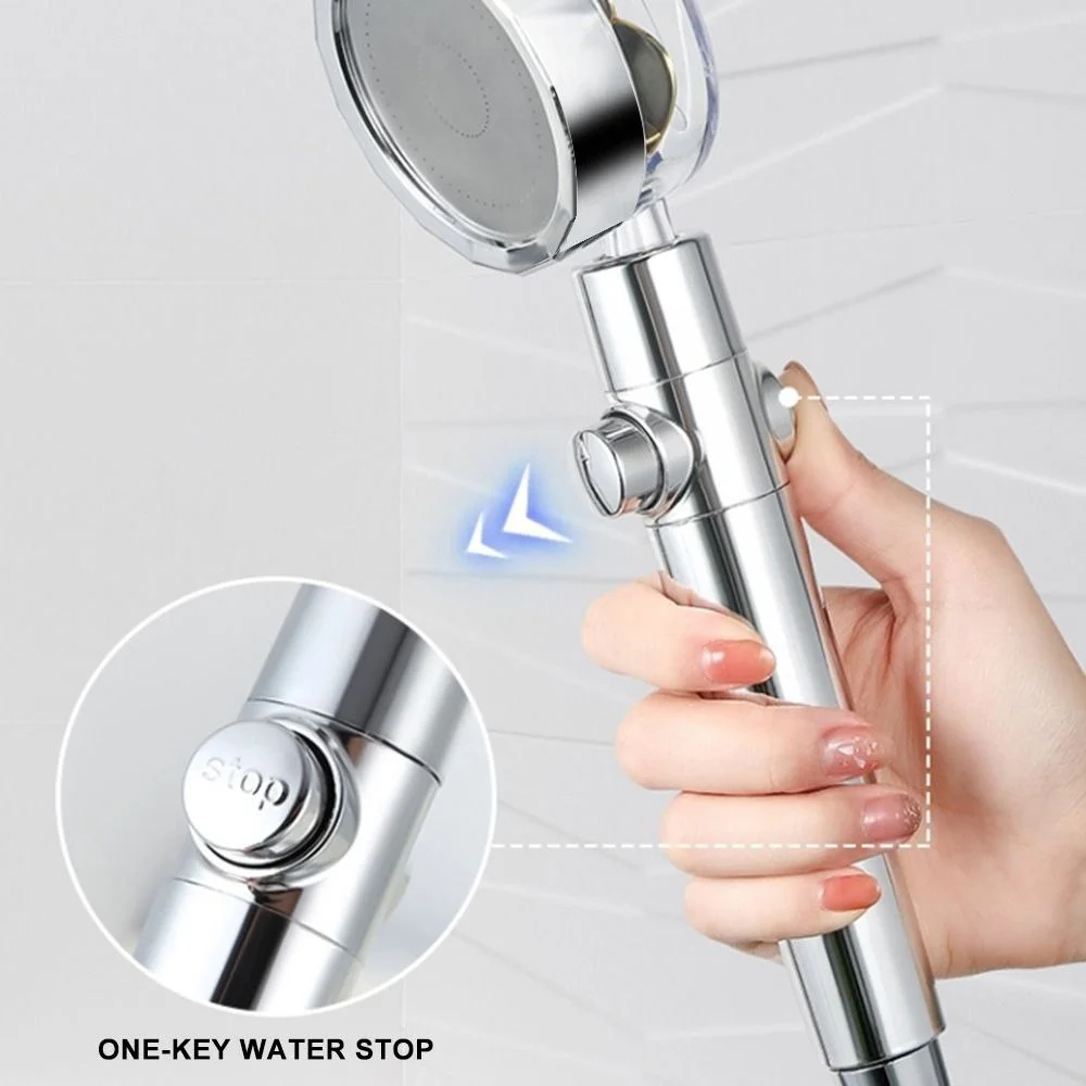 360 Degrees Rotating Turbocharged Shower Head With Switch On/off Button