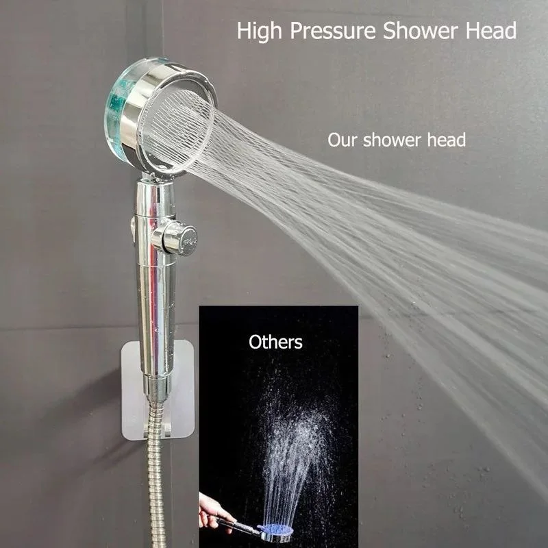 360 Degrees Rotating Turbocharged Shower Head With Switch On/off Button