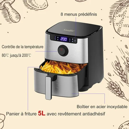 SONIFER digital air fryer 5L