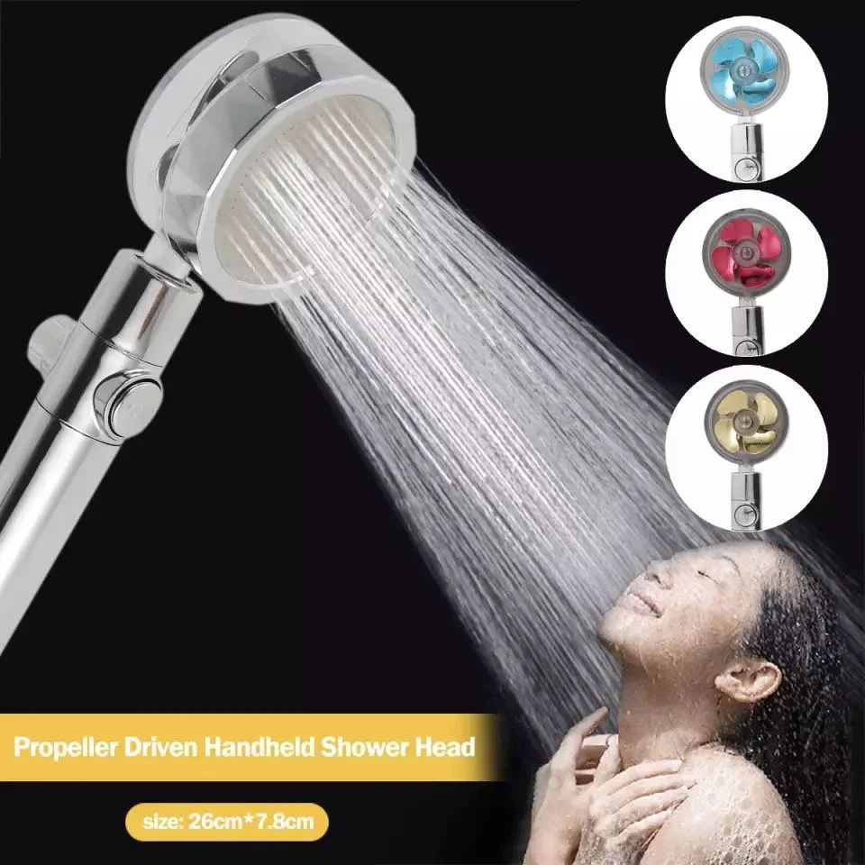 360 Degrees Rotating Turbocharged Shower Head With Switch On/off Button