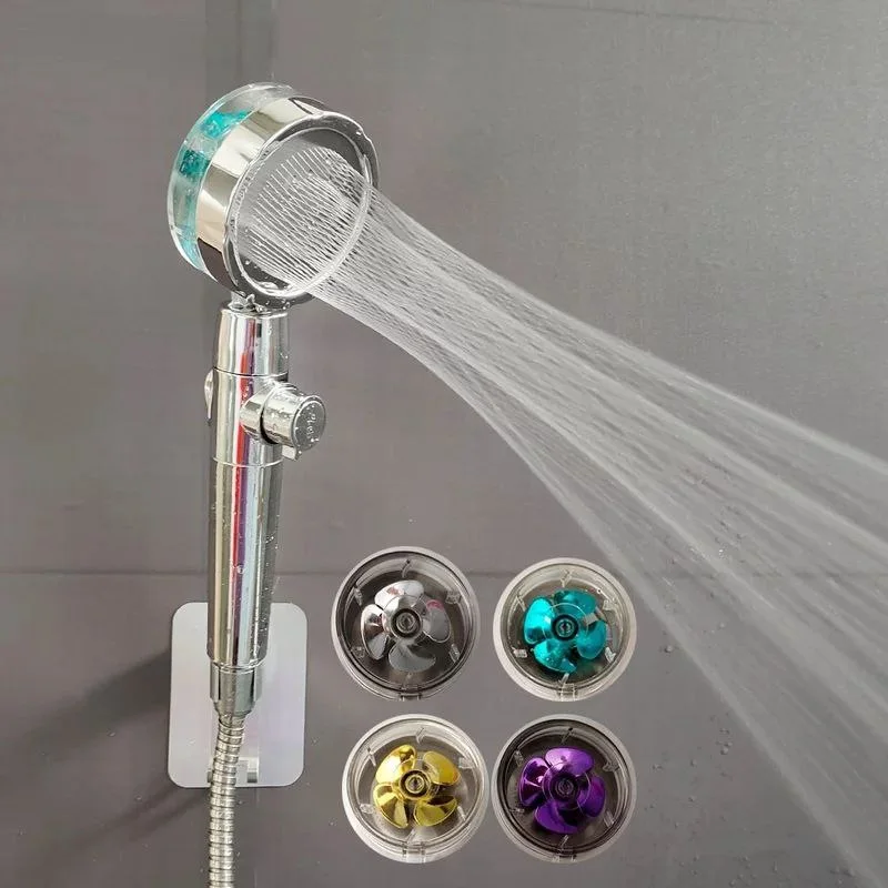 360 Degrees Rotating Turbocharged Shower Head With Switch On/off Button