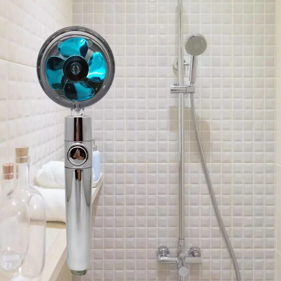 360 Degrees Rotating Turbocharged Shower Head With Switch On/off Button