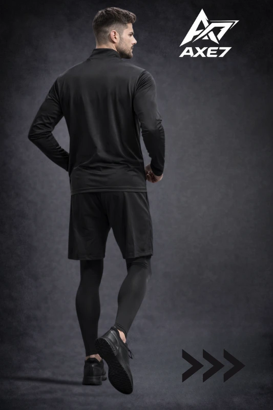 Ensemble AXE7 3 en 1 – Haut zip + Short + Legging