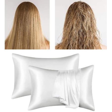 2 Taies d'oreiller en satin doux pour les cheveux et le visage