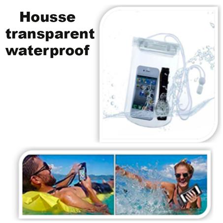 housse de téléphone transparent waterproof جراب هاتف مقاوم للماء شفاف