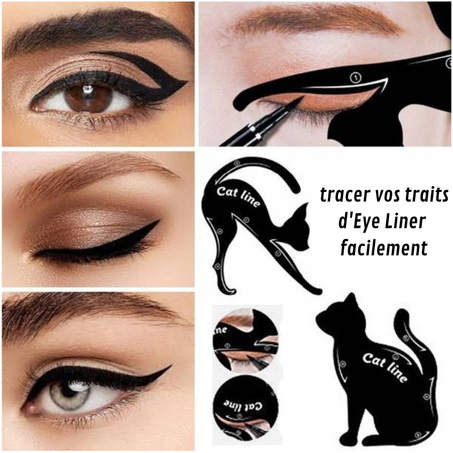 superbes pochoirs "Cat Line" pour tracer vos traits d'Eye Liner