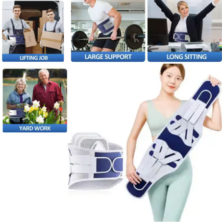 حزام دعم أسفل الظهر للرجال والنساء، مع 4 دعامات، لتخفيف آلام الظهر، لعرق النسا، والجنف، والانزلاق الغضروفي