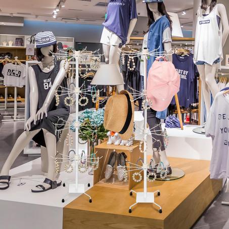 Présentoir à bijoux rotatif à 5 niveaux réglables en métal à suspendre - Tour à bijoux tendance pour porte-clés, boucles d'oreilles, collier