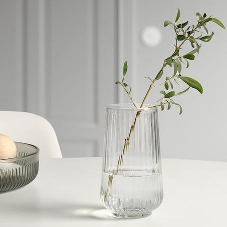 Vase, verre transparent 15 cm فازة زجاج شفاف