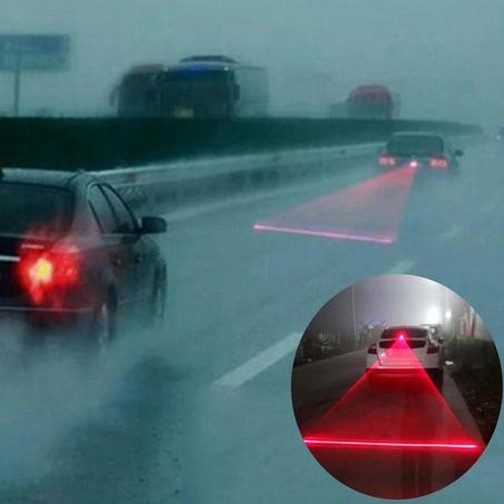 Feu antibrouillard Laser arrière Anti-Collision, ligne rouge, feu de freinage de voiture, feu d'avertissement arrière, style automobileضوء ضباب ليزر خلفي مضاد للتصادم ، خط أحمر ، ضوء فرامل ال