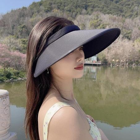 Chapeau en soie glacée pour femme, à large bord, protection UV