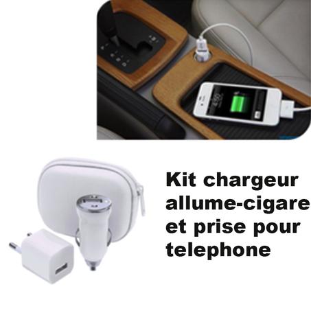 Kit chargeur Allume-cigare et prise pour téléphone ولاعة السجائر ومجموعة شاحن مقبس الهاتف