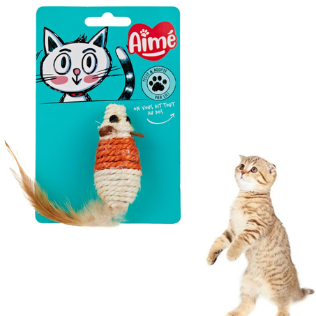 Souris à plume en sisal