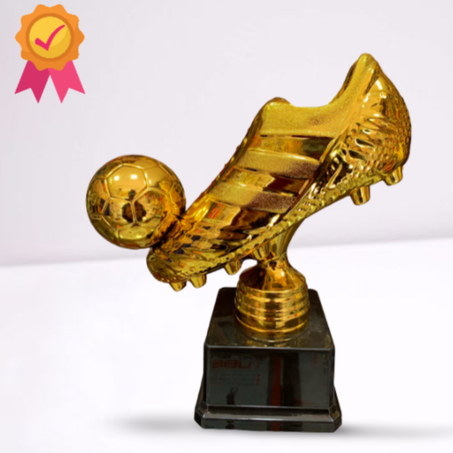 Trophée de football, chaussures dorées
