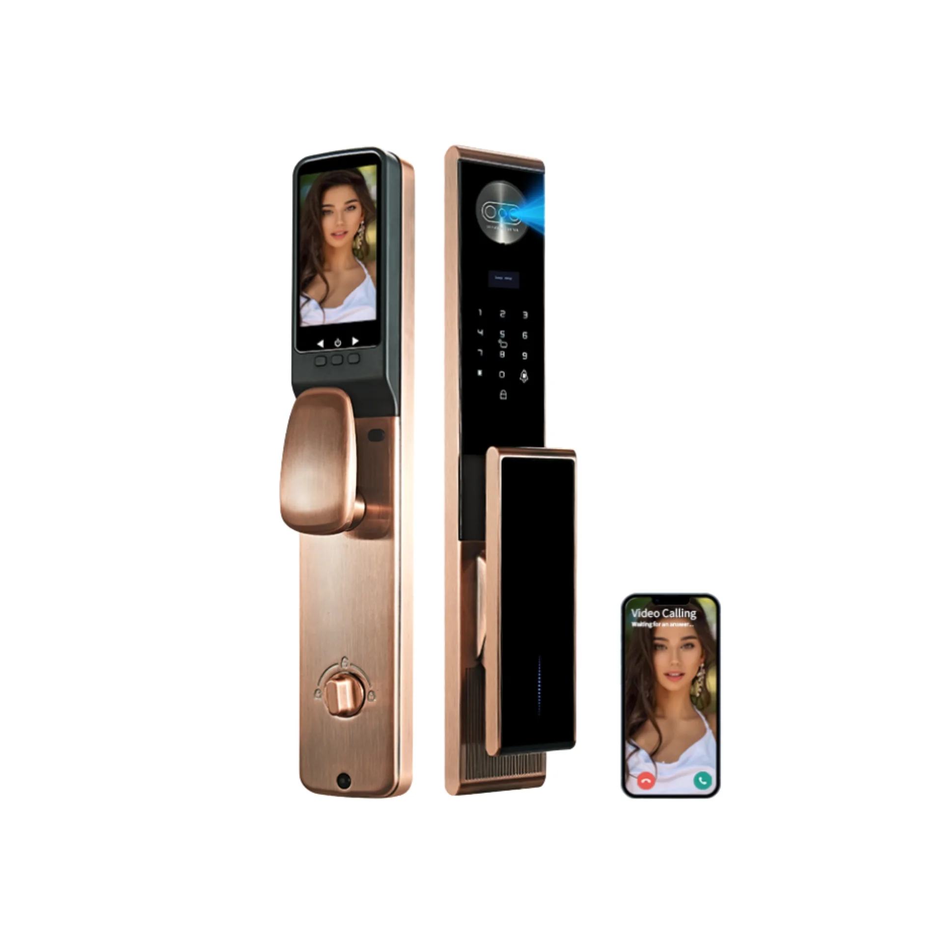 Interphone Vidéo WiFi avec Serrure Faciale et Caméra