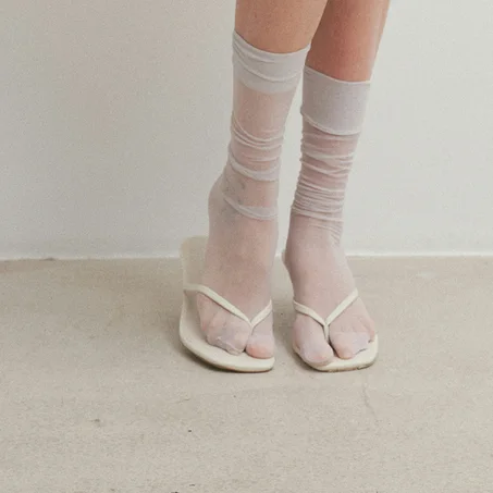 Whisper-Net Ruched Knee Socks