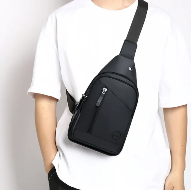 Sac de poitrine pour homme ajustable – pour usage extérieur, escalade et cyclisme | Sac bandoulière oblique