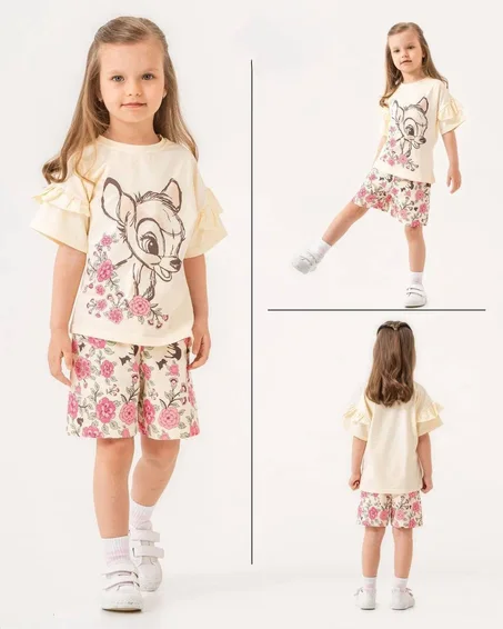 🎀 طقم بناتي صيفي غزالة 🎀