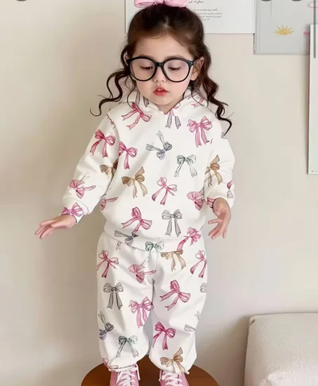 🎀 طقم شتوي للبنات بابيون أناقة ودفء فالبرد 🎀