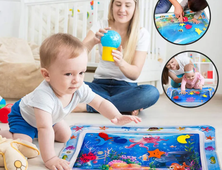 💙👶 بساط الماء القابل للنفخ – متعة وتطوير لنمو طفلك! 👶💙