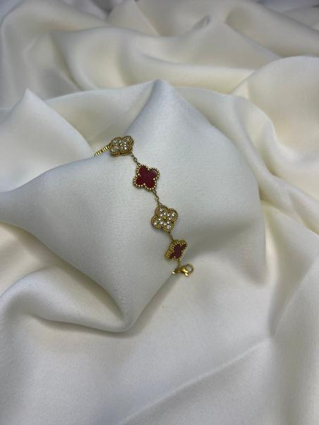 Gourmette Van Cleef Rouge et Blanc