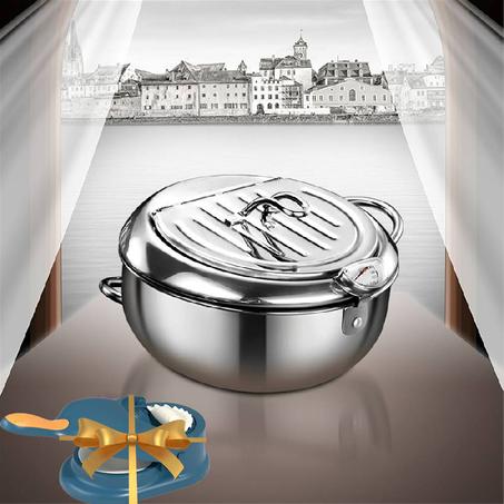 قلاية من الإينوكس مع غطاء ومقياس الحرارة