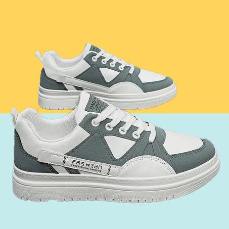 حذاء رياضي كلاسيكي-قماش برباط رمادي