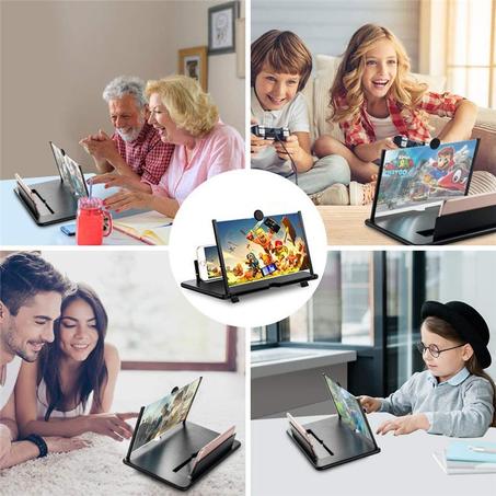 مكبر لشاشة الهاتف ثلاثي الأبعاد _ قابل للطي _ حامل _ دعامة للهاتف الذكي