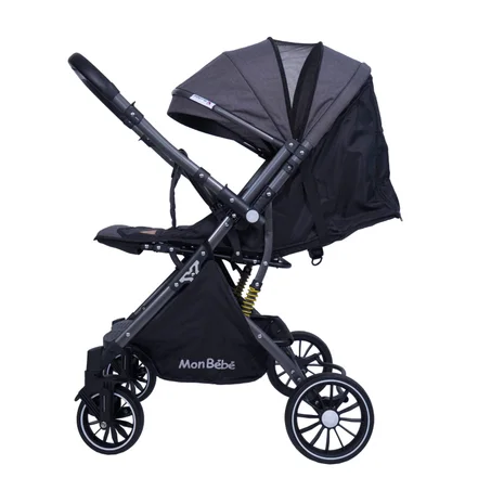 POUSSETTE VALISE RÉVERSIBLE GRIS– MON BÉBÉ
