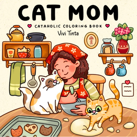 Cat Mom Coloring Book