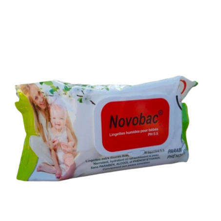 NOVOBAC - 120 lingettes humides pour bébé