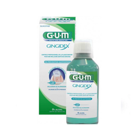 غسول الفم للوقاية من الترسبات  GUM Gingidex Bain De Bouche 0.06% Sans Alcool 300ml