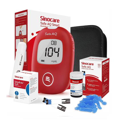 جهاز قياس نسبة السكري في الدم من شركة    SINOCARE AVEC 25 BANDELETTE