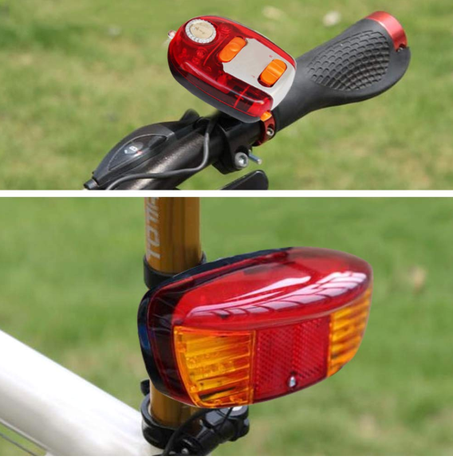 💡🚲 مصباح لاد خلفي للدراجة متعدد الوظائف 🔁🔔🛑