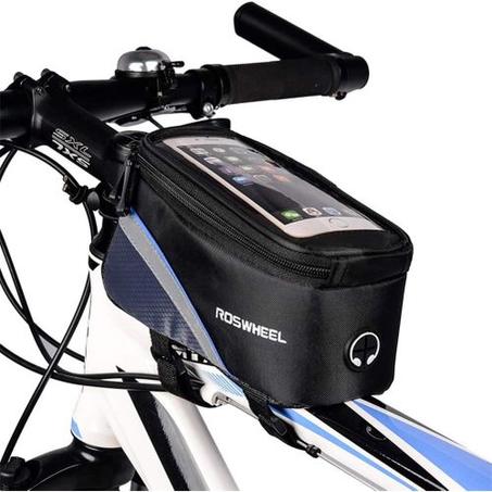 🚴‍♂️ حقيبة دراجة متعددة الوظائف لإطار الدراجة – مزودة بحافظة شفافة للهاتف