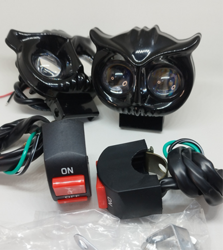 🔦 أضواء البومة LED المساعدة للدراجات النارية والكهربائية