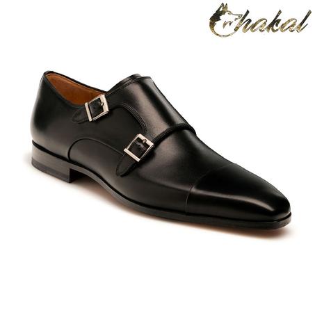 Chaussure Deux Boucles Benito Noire en Cuir de Veau 100%