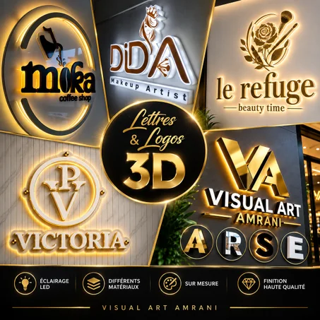 🔠 Lettres & Logos 3D – حروف وشعارات ثلاثية الأبعاد